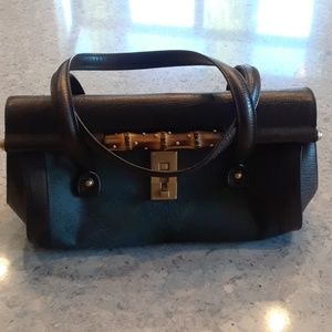 Gucci calf hair and bamboo baguette bag